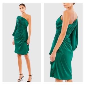IEENA FOR MAC DUGGAL 55336 
Satin One Sleeve Cocktail Dress